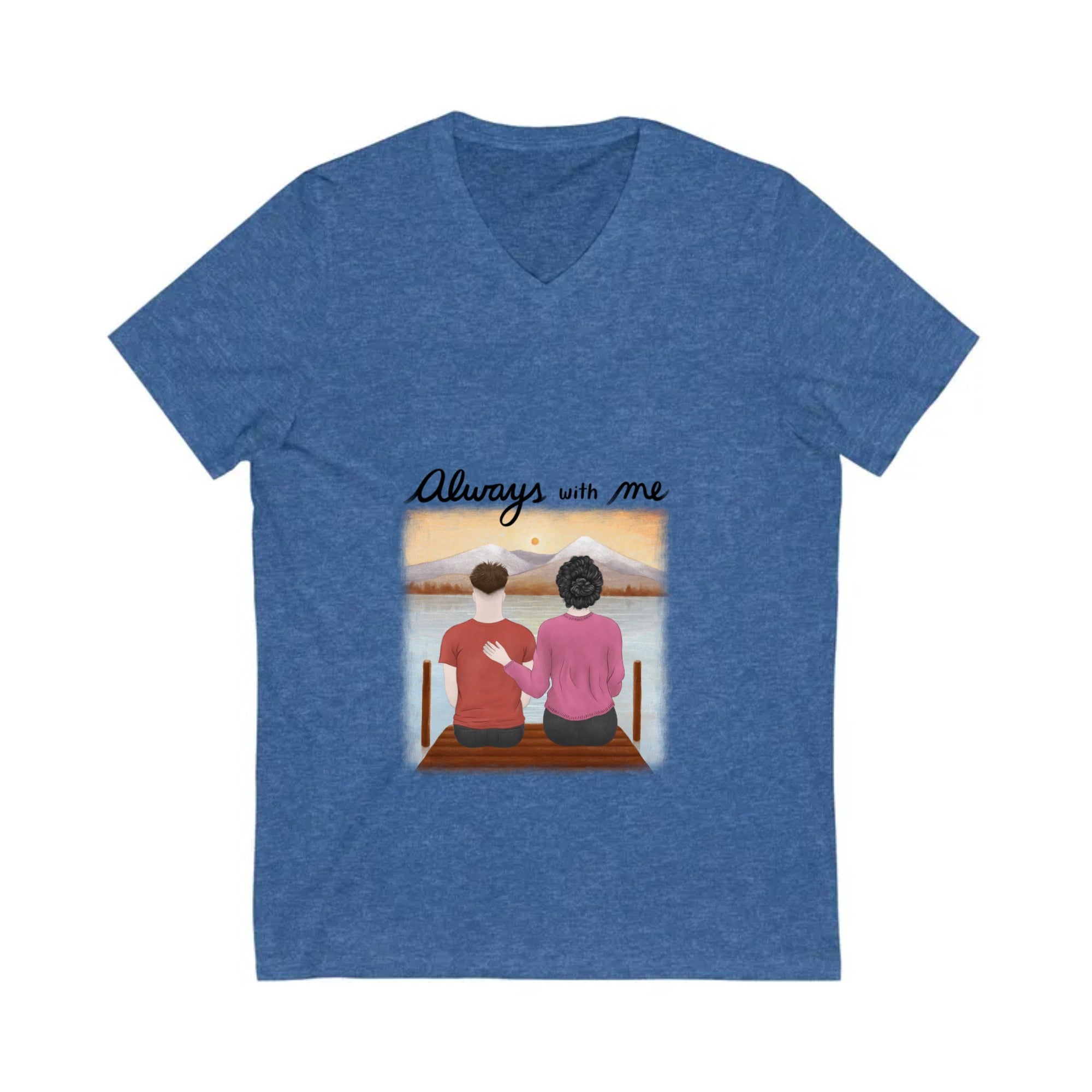 Always with me | Unisex Jersey Short Sleeve V-Neck Tee